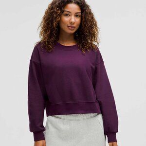 (NWT)  Lululemon Perfectly Oversized Cropped Crew *French Terry Dramatic Magenta